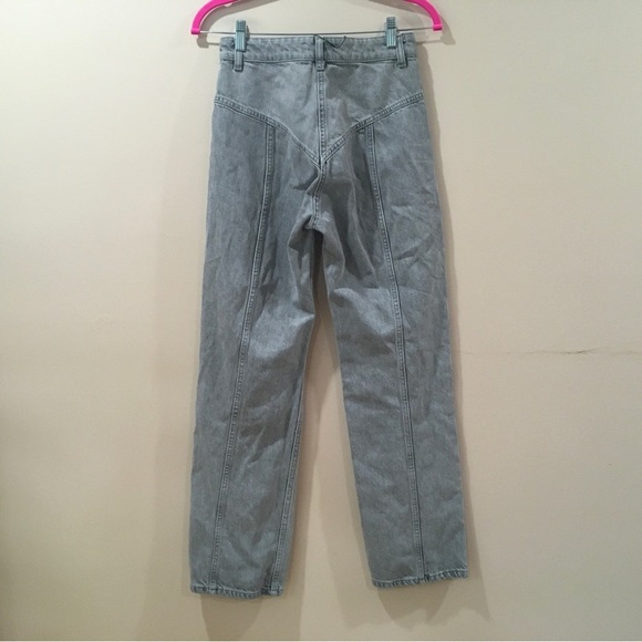 Zara jeans Anthracite Grey TRF Seamed Straight Zip Up Western Rodeo women 2/24 - Picture 5 of 8